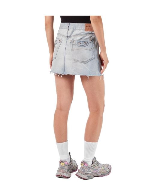 Balenciaga Blue Denim Mini Skirt