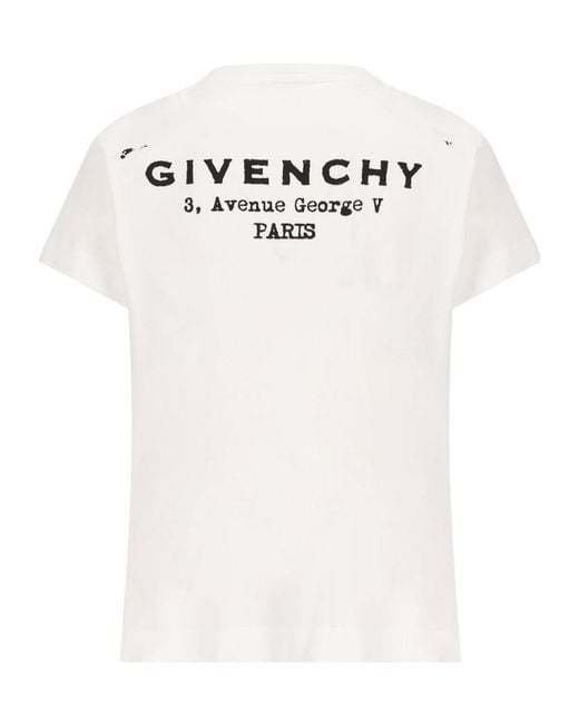 Givenchy White Logo Printed Crewneck T-Shirt