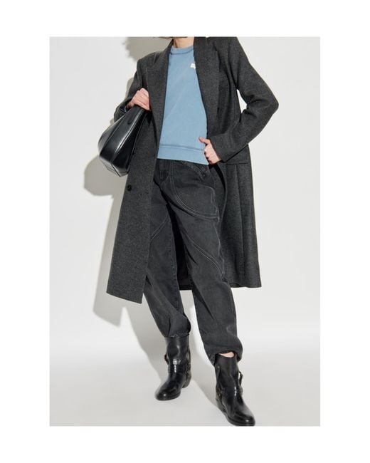 Isabel Marant Black Double-Breasted Wool Coat