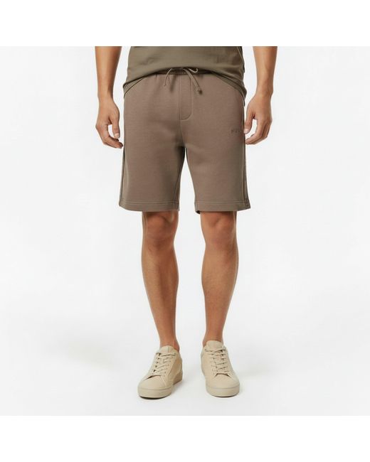 Boss Gray Logo Drawstring Shorts for men