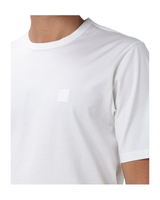 C P Company White Metropolis Series Logo-Patch T-Shirt for men