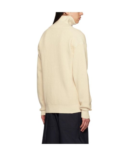 Jil Sander Natural Zip-Up Knitted Cardigan for men