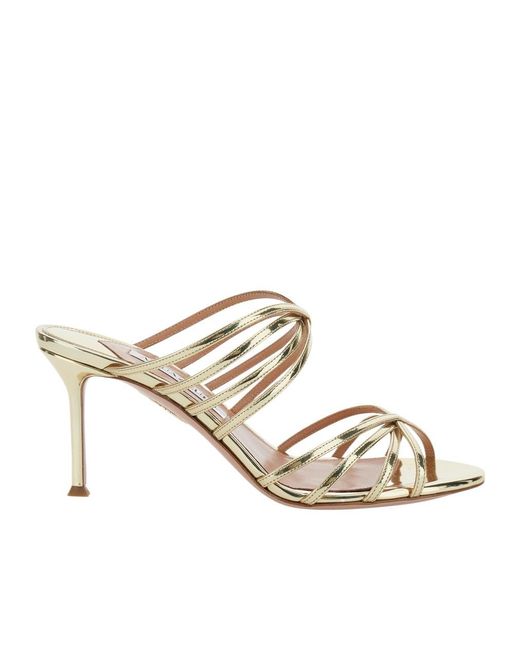 Aquazzura Metallic Heeled Sandals