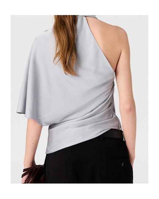Stella McCartney Gray Draped Asymmetric Top