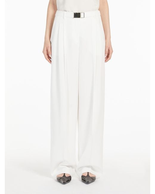 Max Mara White Studio Neottia Belted Wide Leg Trousers