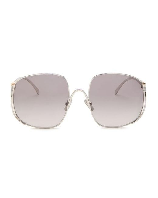 Miu Miu White Oversized Square-Frame Sunglasses