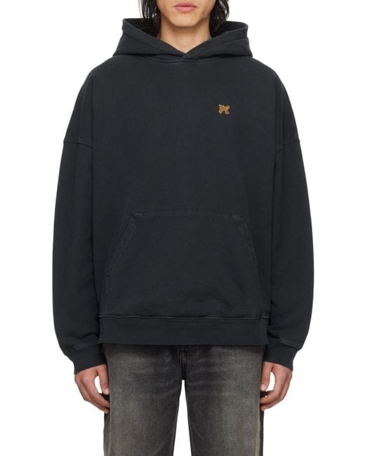 Palm Angels Black Back Foggy Logo Printed Hoodie for men