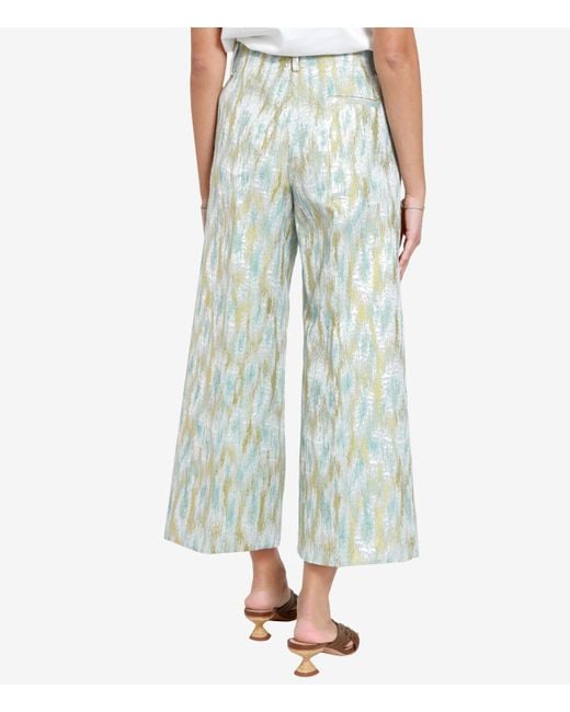 Erika Cavallini Semi Couture Blue Wide-Leg Cropped Trousers