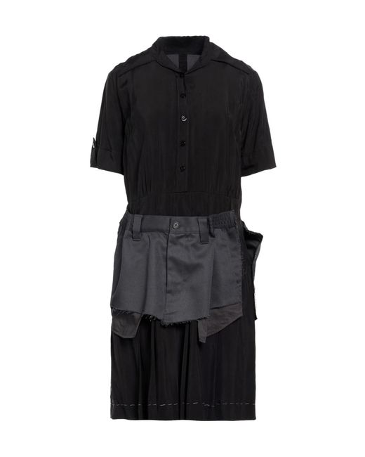 Maison Margiela Black Twotone Satin Shirt Dress