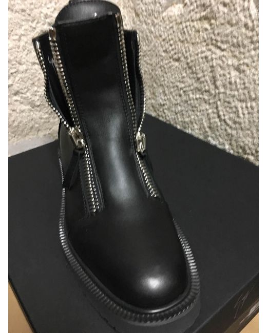 Giuseppe Zanotti Black Kat Glitter Panel Boots