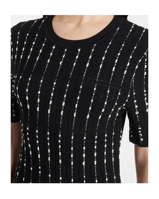 Joseph Black Ribbed-Knit Midi Dress