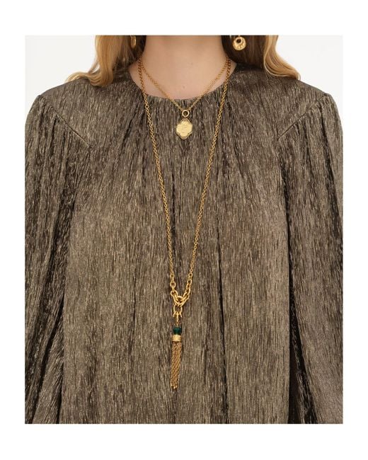 Chloé Green Chloé Gathered Drawstring Long Sleeve Top