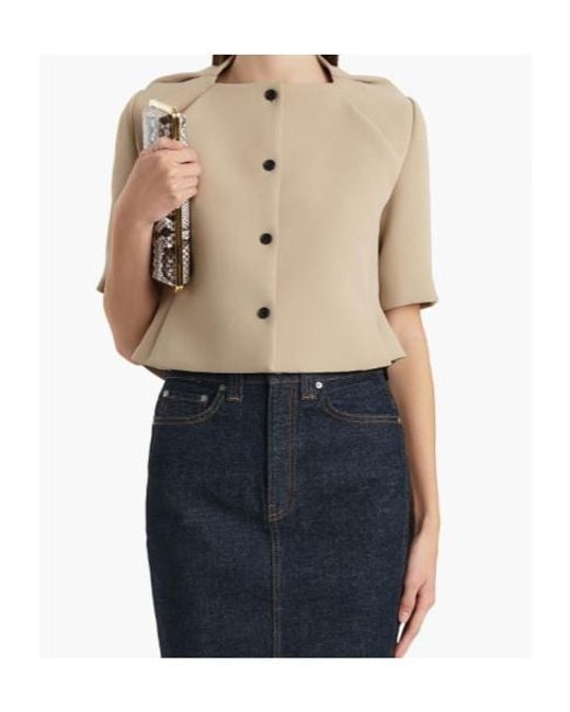 Khaite Natural Franc Pleated Button-Down Jacket