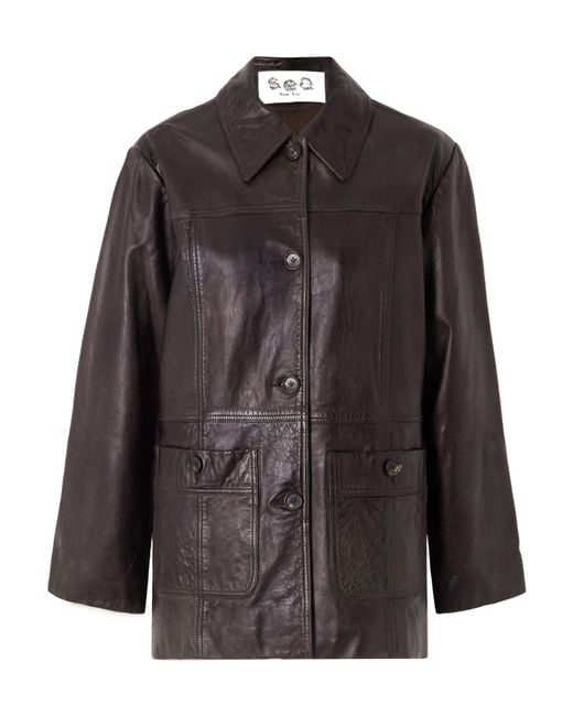 Sea Black Lenoir Leather Jacket