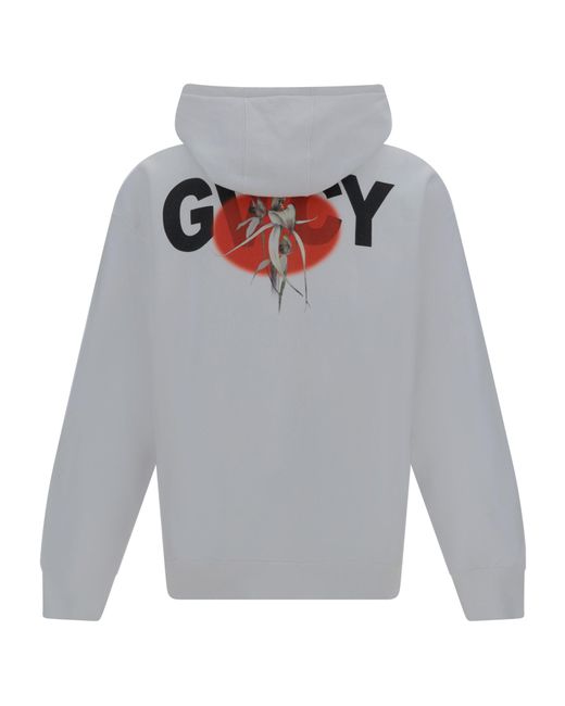 Givenchy Gray 4G Embroidered Drawstring Hoodie for men