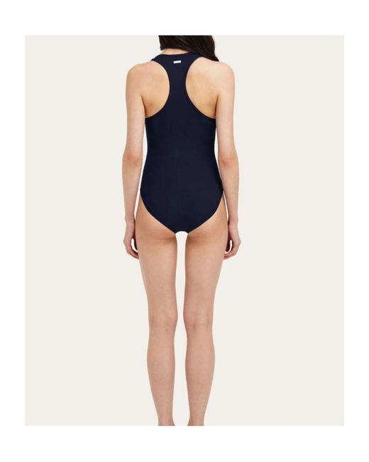 Ferragamo Blue Gancini One-Piece Swimsuit