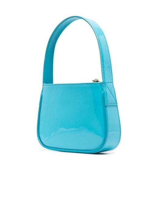 Blumarine Blue Logo Embellished Shoulder Bag