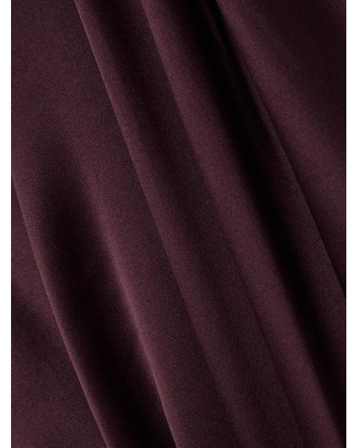 Roksanda Purple Aeris Draped One-Shoulder Silk-Satin Gown