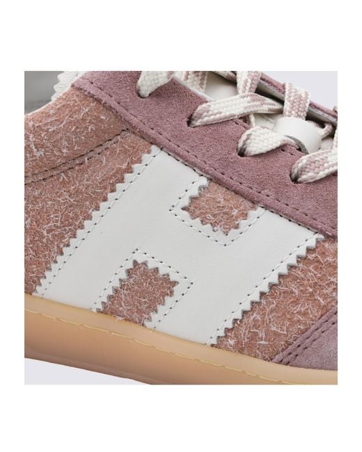 Hogan Pink 'Cool' Lace-Up Low-Top Casual Shoes