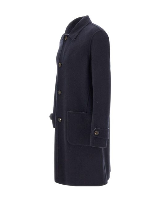 Eleventy Blue Double-Sided Reversible Coat for men