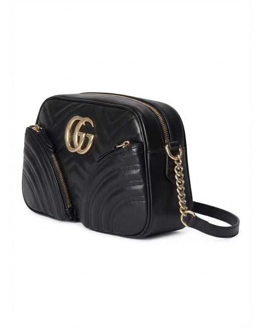 Gucci Black Logo Plaque Quilted Shoulder Bag