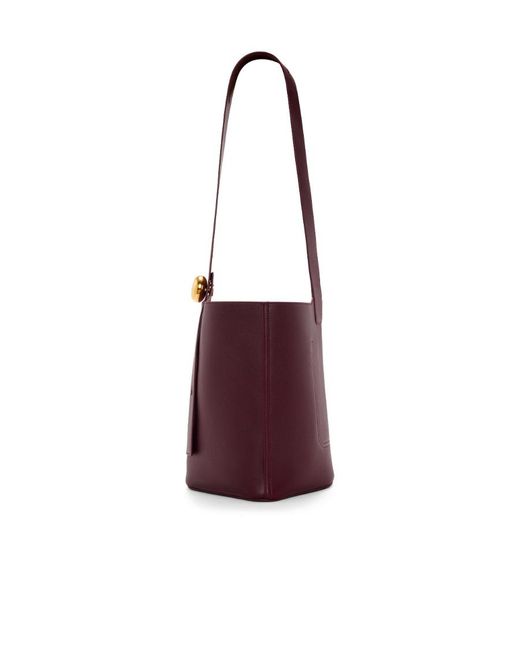 Loewe Red Medium Pebble Bucket Bag