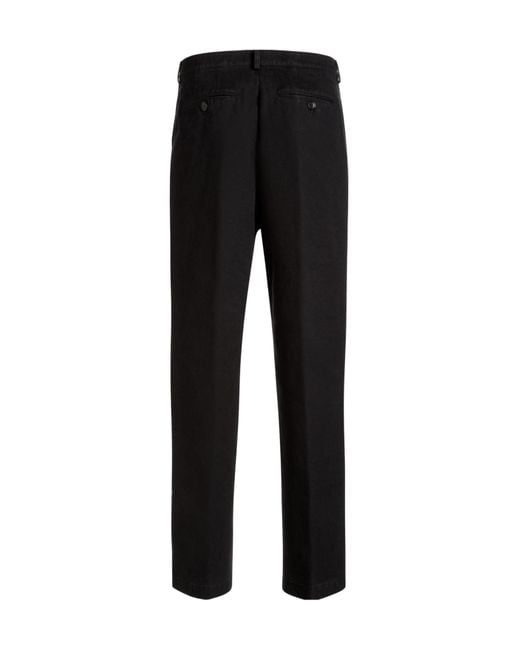 Bally Black Tapered-Leg Pleated Chino Trousers for men