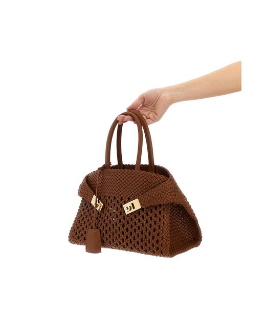 Ferragamo Brown 'Hug Th S' Handbag