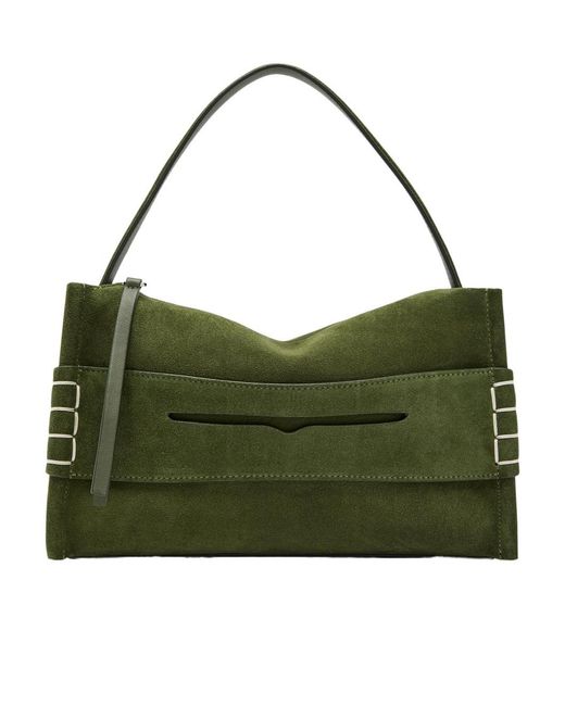 J.W. Anderson Green Loafer Suede Shoulder Bag