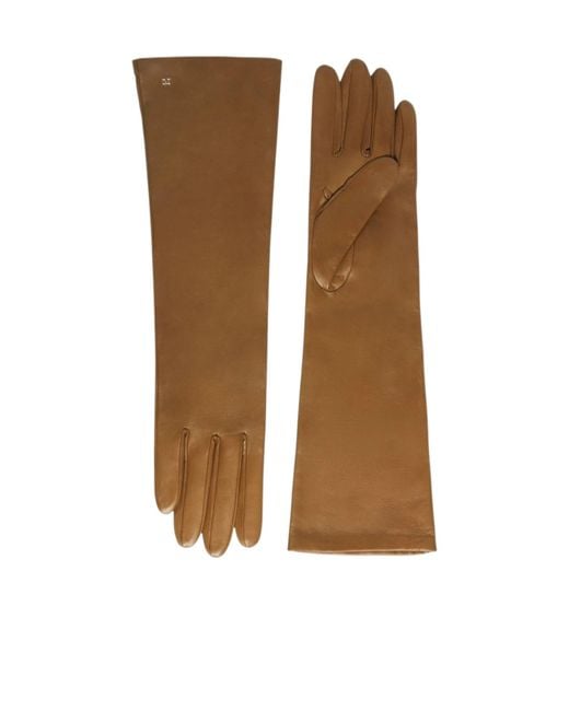 Max Mara Brown Solid-Color Gloves
