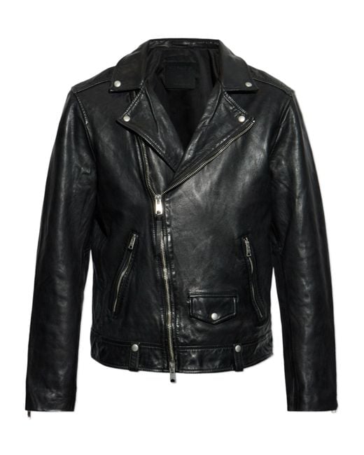 AllSaints Black Classic Biker Jacket for men