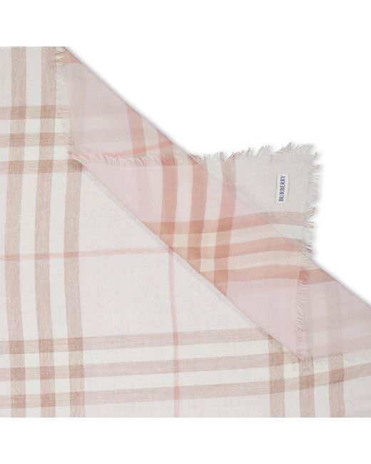 Burberry Pink Minimalist And Versatile Plaid Scarf