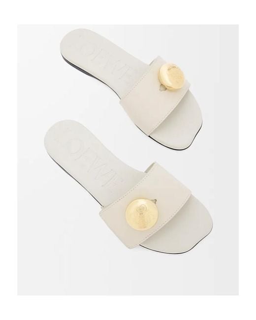 Loewe White Logo Plaque Slides