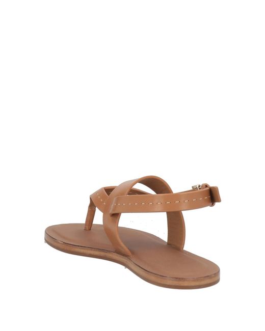 Max Mara Brown Solid-Color Leather Sandals