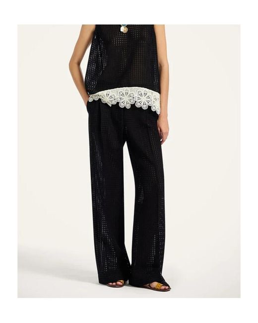 LaDoubleJ Black La Doublej Openwork Loose Fit Trousers