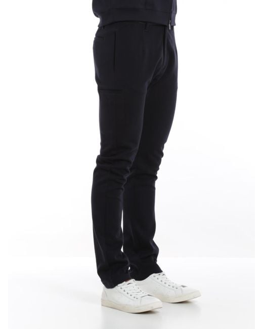 Armani Collezioni Black Tapered Casual Pants for men