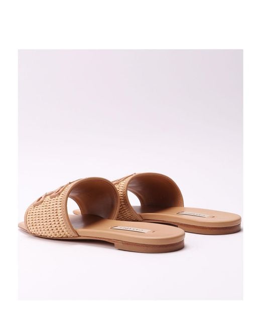 Casadei Pink Portofino Logo-Patch Square-Toe Slides