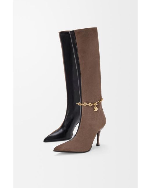 Loewe Brown New Comic Two-Tone Knee-High Boots