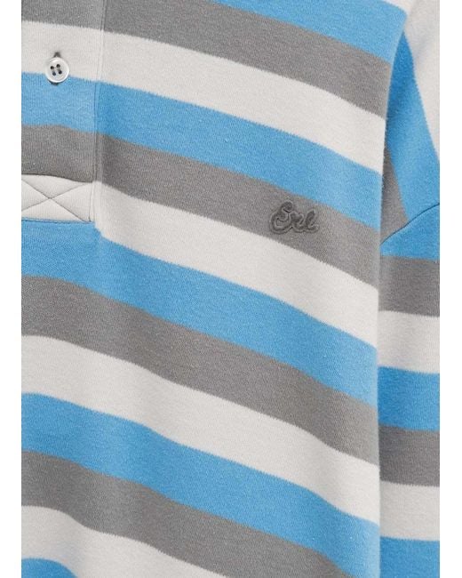 ERL Blue Collared Long-Sleeve Polo Shirt for men