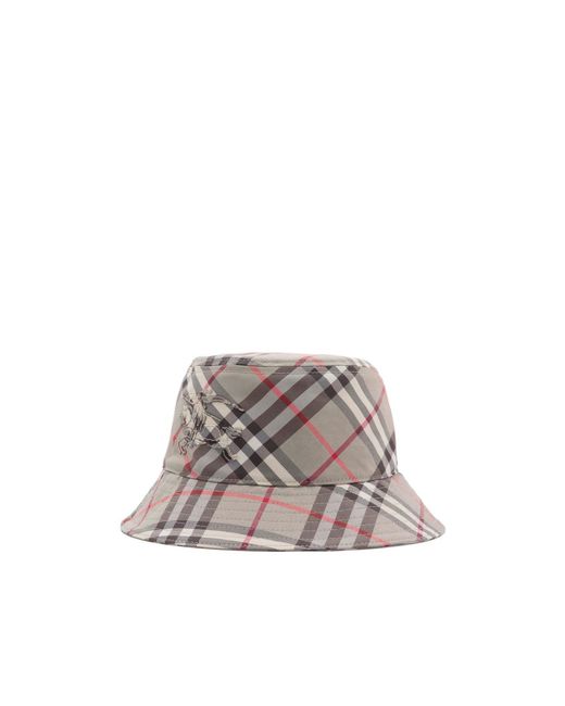Burberry Gray Check Ekd Bucket Hat for men