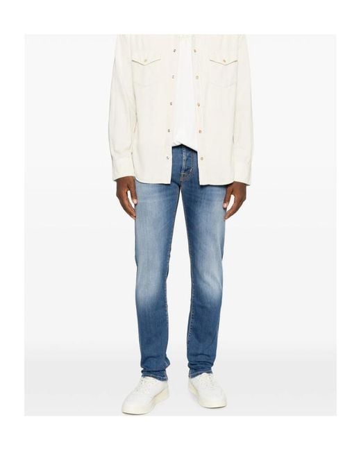 Jacob Cohen Blue Belt Loop Jeans for men