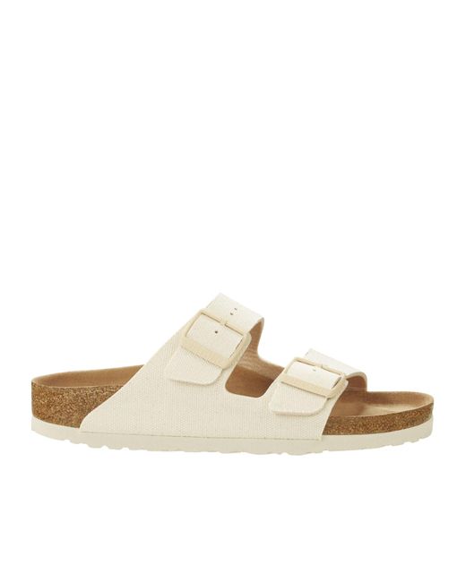Birkenstock White Adjustable Flat Sandals