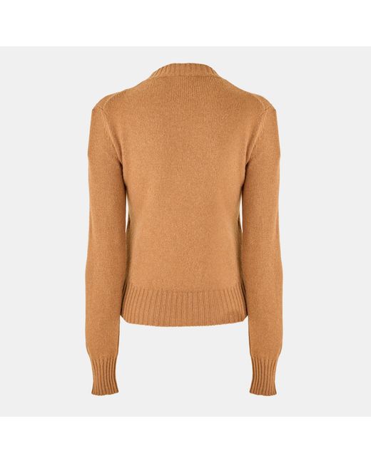 AMI Brown Crewneck Knit Sweater