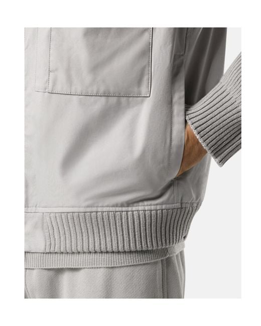 Stone Island Gray Logo-Patch Jacket for men