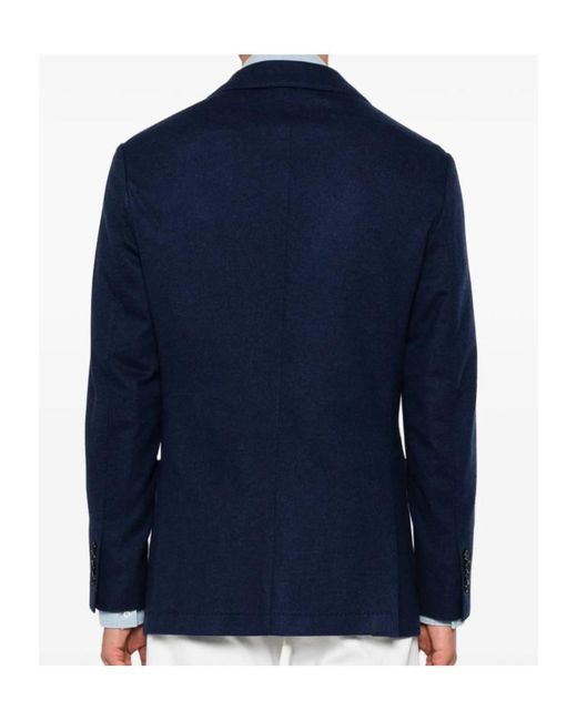 Brunello Cucinelli Blue Cashmere Jersey Blazer With Patch Pockets for men