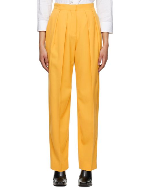 Stella McCartney Yellow High-Waisted Straight-Leg Pants