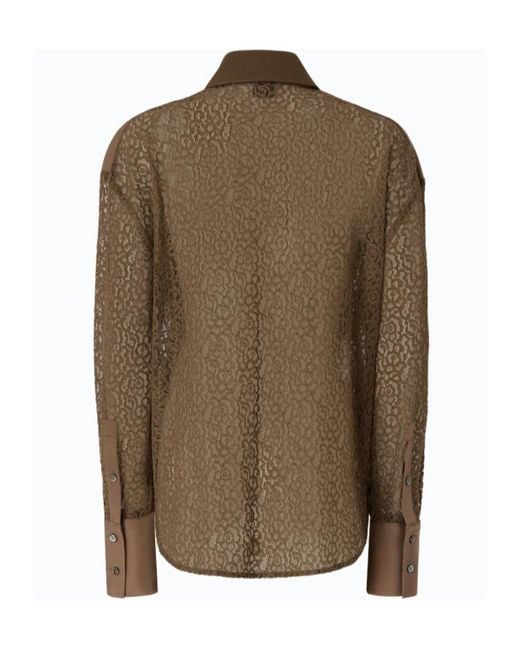 Pinko Brown Lace Panelled Shirt