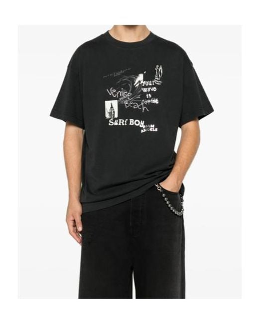 Palm Angels Black Crew Neck T-Shirt for men