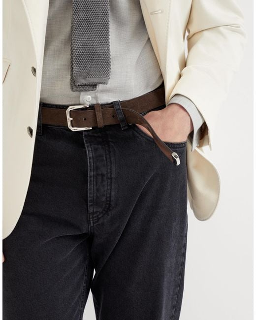 Brunello Cucinelli White Classic Buckled Belt for men