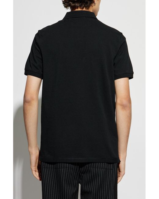 AllSaints Black Signature Embroidered Polo Shirt for men